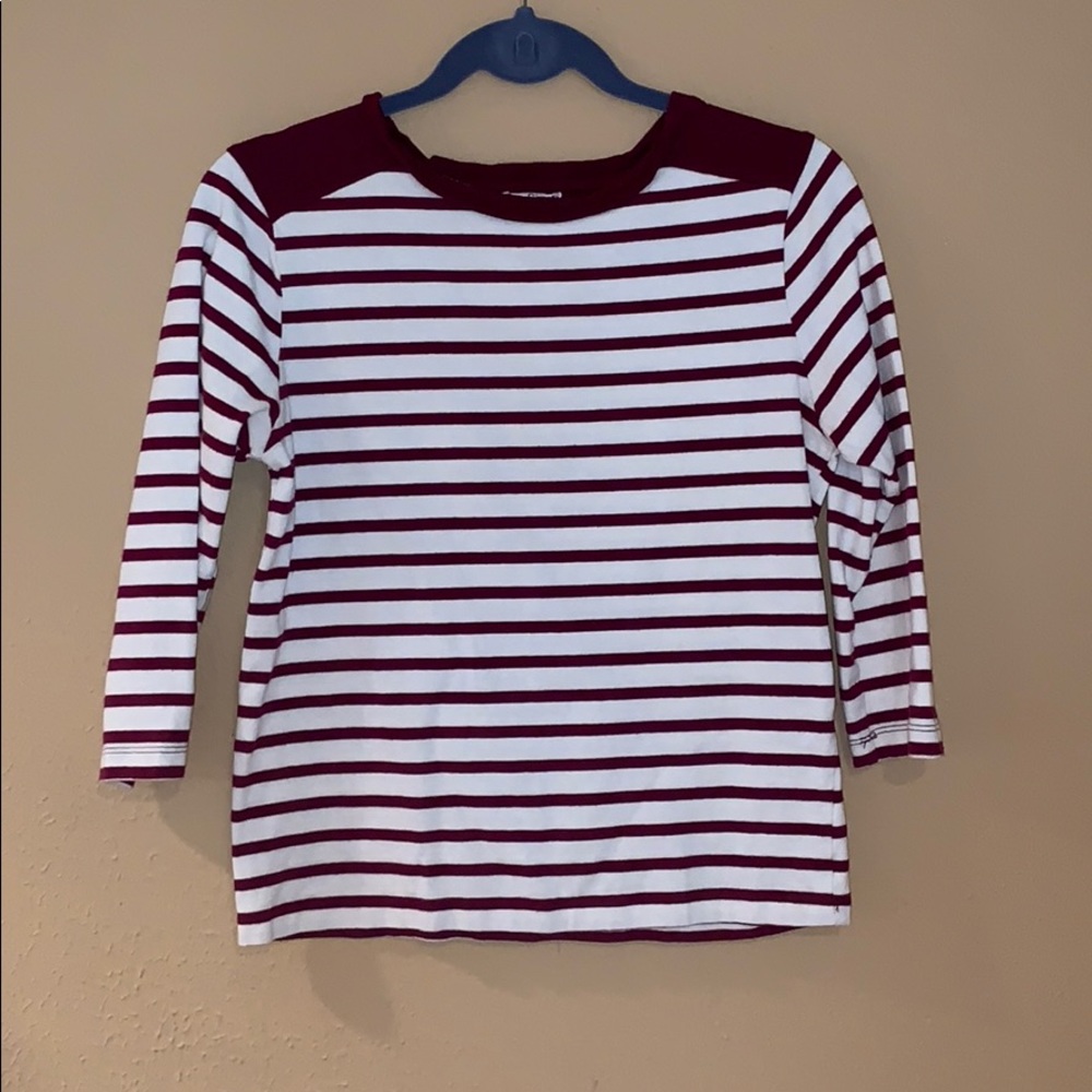Maroon stripes 3/4 sleeve